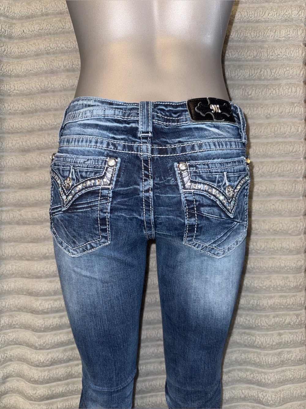 Miss Me Standard Boot Jeans Size 28 Embellished Rhinestone Bootcut